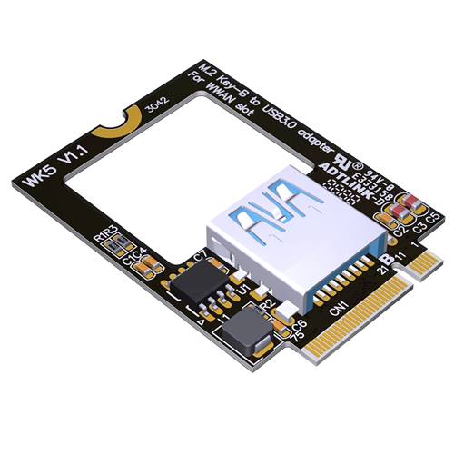 ADP-M2B-U3AF M.2 B-key Male to USB 3.0 Type-A Female Adapter