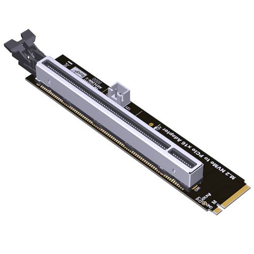 ADP-M2M-P4X16L M.2 NVMe M-key to PCIe 4.0 x16 Female Adapter with Lock