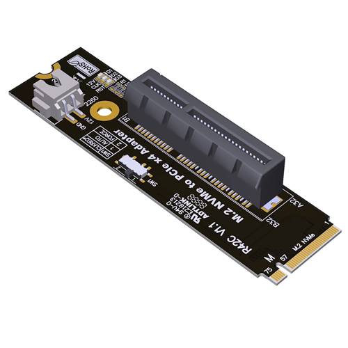 ADP-M2M-P4X4V2 M.2 NVMe M-key to PCIe 4.0 x4 Female Adapter Version 2