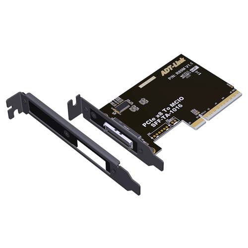 ADP-P4X8-MCIOi8F PCIe 4.0 x8 to MCIO 8x SFF-TA-1016 Female Adapter with Half-height and Full-height Brackets