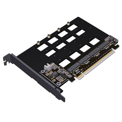 ADP-P5X16-4xM2M PCIe 5.0 x16 to Quad M.2 NVMe SSD Adapter
