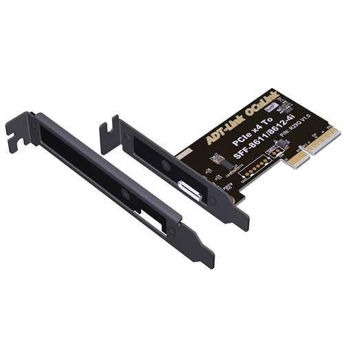 ADP-P5X4-8612 PCIe 5.0 x4 to OCuLink SFF-8612 Female Adapter with Half-height and Full-height Brackets