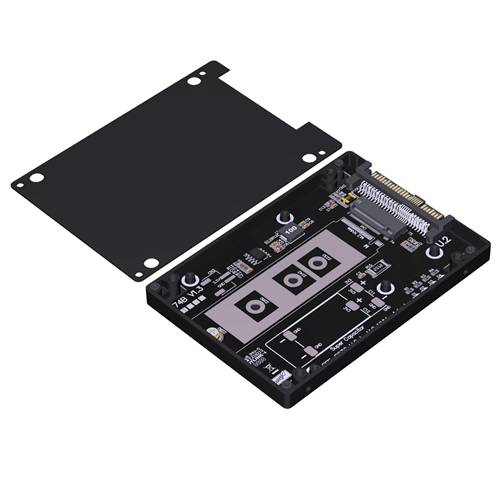ADP-U2-M2M-ECL PCIe 5.0 U.2 SFF 8639 Male to M.2 M-key NVMe SSD Adapter with Enclosure