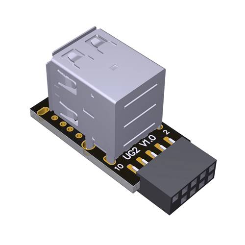 ADP-U9-DU2AF USB 9-pin to Dual USB 2.0 Type-A Female Adapter