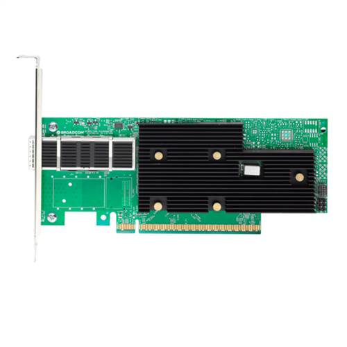 Broadcom® BCM957608-P1400GDF00 Ethernet Network Interface Card, 400G Single-Port QSFP112-DD, PCIe 5.0 x 16