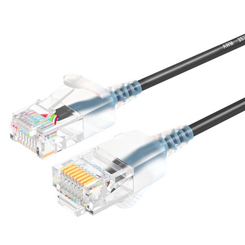 3m Cat6A Slim Unshielded (UTP) 10Gbps Patch Cable, Black