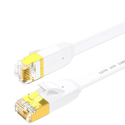 1m Cat6 Flat Snagless Unshielded (UTP) Patch Cable, White