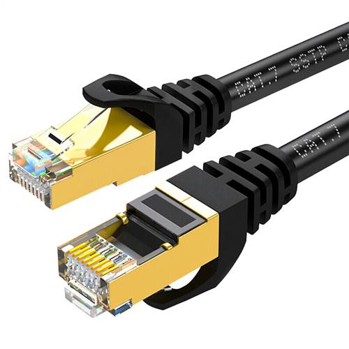 25m Cat7 SFTP Double Shielded 10Gbps Patch Cable, Black