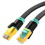 0.5m (1.6ft) Flat Cat8 SFTP Double Shielded 40Gbps Ethernet Network Patch Cable, Black