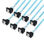4 Right Angle SATA 7Pin to 4 Right Angle SATA 7Pin Cable with Braided Sleeving