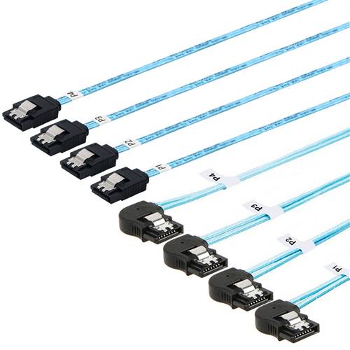 CAB-4SATA-4LBSATA 4 Straight SATA 7Pin to 4 Left Bend SATA 7Pin Cable