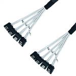 4 Straight SATA 7Pin to 4 Straight SATA 7Pin Cable with Braided Sleeving