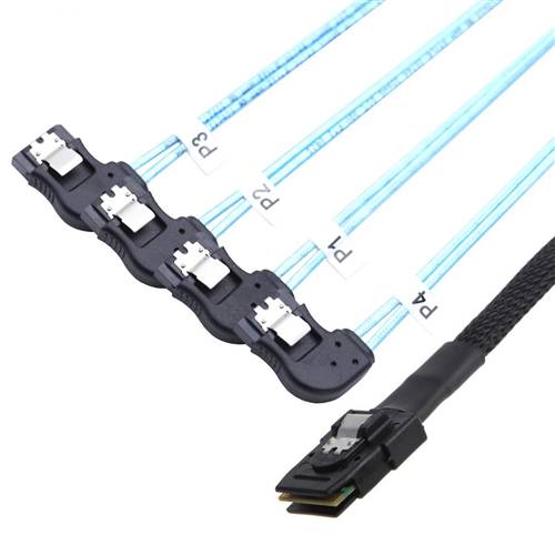 CAB-8087-4xRBSATA Internal Mini SAS SFF-8087 36P to Four Right Bend SATA 7P Cable