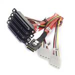 CAB-8087-4xSATA22P Internal Mini SAS SFF-8087 36P to Four (4) SATA 22P Female Cable with 2x 4-Pin Power