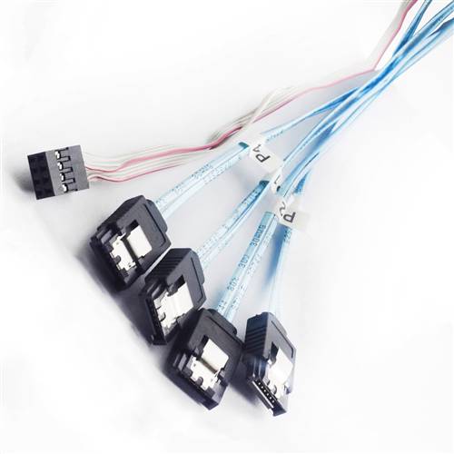 CAB-8087-4xSATASB Internal Mini SAS SFF-8087 36P to Four SATA 7P Cable with SideBand