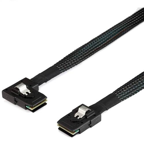 CAB-8087-8087LE | Internal Mini SAS SFF-8087 36P to Mini SAS SFF-8087 36P Cable, Straight to Left Exit