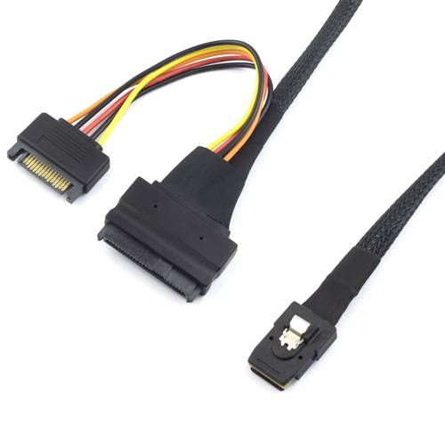 CAB-8087-8639P15 Internal Mini SAS SFF-8087 36P to U.2 SFF-8639 with 15P Power Cable