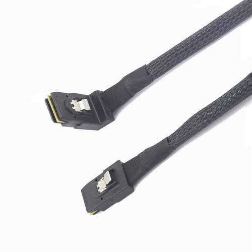 CAB-8087-RA8087 Internal Mini SAS SFF-8087 36P to Internal Mini SAS SFF-8087 36P Cable, Straight to Right Angle