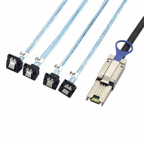 CAB-8088-4RASATA External Mini SAS SFF-8088 26P to 4 Right Angle SATA 7P Cable