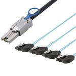 External Mini SAS SFF-8088 26P to 4 Right Bend SATA 7P Cable