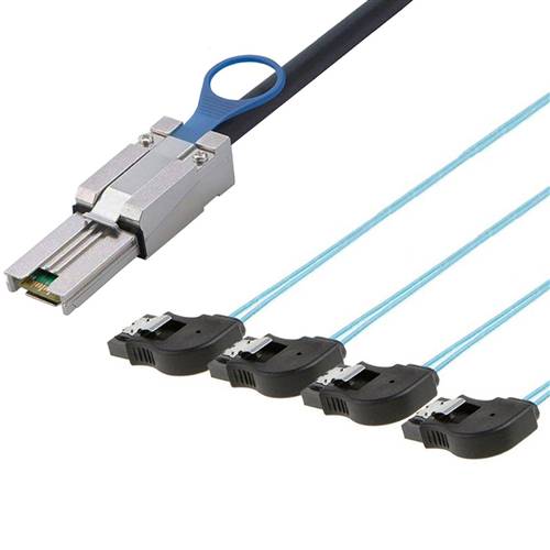 CAB-8088-4RBSATA External Mini SAS SFF-8088 26P to 4 Right Bend SATA 7P Cable