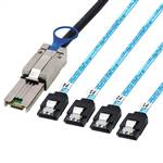 External Mini SAS SFF-8088 26P to 4 Straight SATA 7P Cable