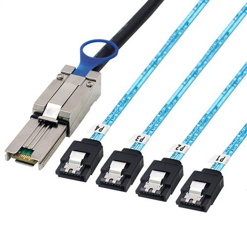 CAB-8088-4SATA External Mini SAS SFF-8088 26P to 4 Straight SATA 7P Cable
