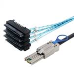 External Mini SAS SFF-8088 26P to 4x SAS SFF-8482 and 15P Power All-in-one Cable
