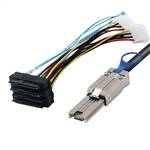 External Mini SAS SFF-8088 26P to 4 SAS SFF-8482 29P with 4-Pin Power Cable