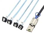 External Mini SAS SFF-8088 26P to 4x Right Angle SATA 7P Breakout Cable