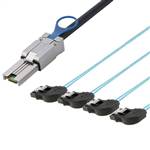 External Mini SAS SFF-8088 26P to 4x Right Exit SATA 7P Breakout Cable