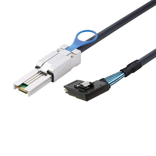 External Mini SAS SFF-8088 26P to Right Exit Internal Mini SAS SFF-8087 36P Hybrid SAS Cable