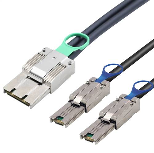 CAB-8088i8-2x8088 | PCIe Mini SAS SFF-8088 8X 68P I/O Male to 2x External Mini SAS SFF-8088 Cable
