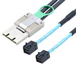 External Mini SAS SFF-8088 8X I/O 68P to 2 Internal HD Mini SAS SFF-8643 4i Cable