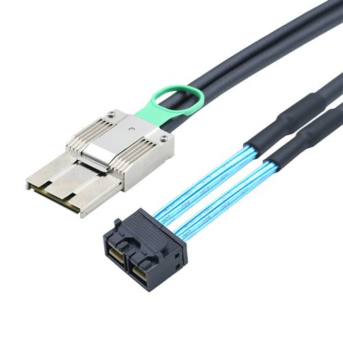CAB-8088x8-8643i8 External Mini SAS SFF-8088 8X I/O 68P to Internal HD Mini SAS SFF-8643 8i Cable