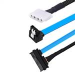 SAS SFF-8482 29P to Right Angle SATA 7P & Big 4Pin Power Cable