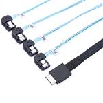 CAB-8611-4xSATALE | OCuLink SFF-8611 4i to 4x Left Exit 7Pin SATA Breakout Cable