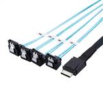 CAB-8611-4xSATARA | OCuLink SFF-8611 4i to 4x Right Angle 7Pin SATA Breakout Cable