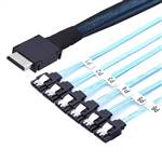 CAB-8611-6xSATA | OCuLink SFF-8611 4i to 6x 7Pin SATA Breakout Cable