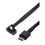 CAB-8611-8087LE | OCuLink SFF-8611 4i to Left Exit Internal Mini SAS SFF-8087 Cable