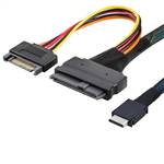 CAB-8611-8639P15 | OCuLink SFF-8611 4i to U.2 SFF-8639 Cable with 15P SATA Power