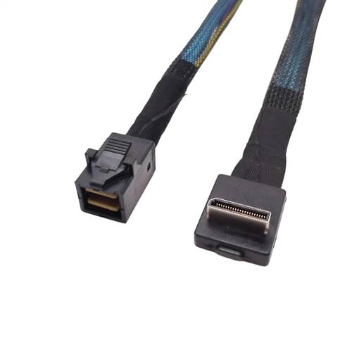 CAB-8611RA-8643 | Right Angle OCuLink SFF-8611 4i to Internal HD Mini SAS SFF-8643 Cable