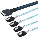 CAB-8611i4-4SATA OCulink SFF-8611 4i to 4 Straight SATA 7P Cable