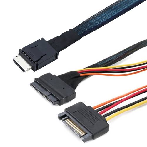 CAB-8611i4-8639P15 OCulink SFF-8611 4i to U.2 SFF-8639 with 15P Power Cable