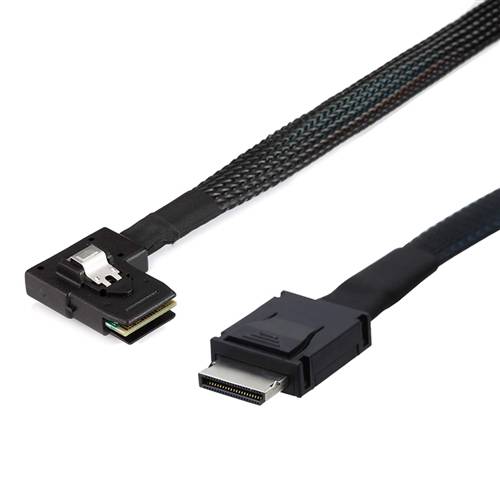CAB-8611i4-LB8087 OCulink SFF-8611 4i to Left Bend Internal Mini SAS SFF-8087 36P Cable