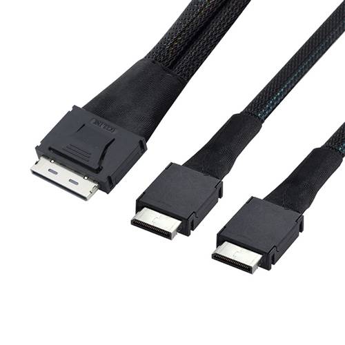 CAB-8611i8-2x8611i4 OCulink SFF-8611 8i to 2 OCulink SFF-8611 4i Cable