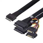 OCulink SFF-8611 8i to 2 U.2 SFF-8639 with 15P Power Cable