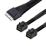 CAB-8611i8-2x8643 | OCuLink SFF-8611 8i to 2x Internal HD Mini SAS SFF-8643 Y Cable