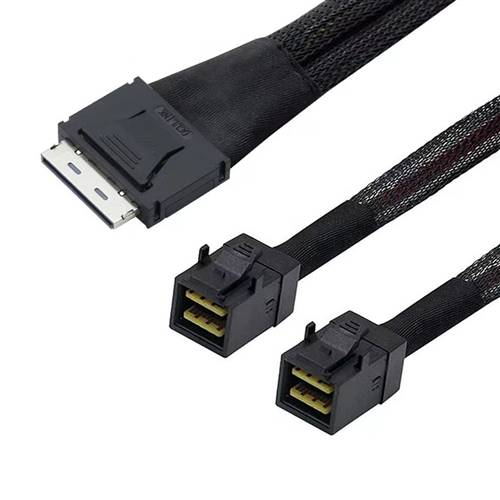 CAB-8611i8-2x8643i4 OCulink SFF-8611 8i to 2 Internal HD Mini SAS SFF-8643 4x 36P Cable
