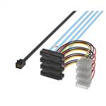CAB-8643-4x8482 | Internal HD Mini SAS SFF-8643 to 4x SAS 29P SFF-8482 with 4Pin Power